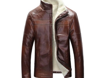 Fur Leather Jacket - Etsy Australia