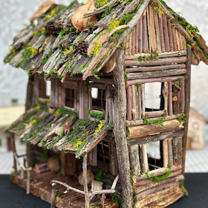 Handcrafted natural twig fairy house