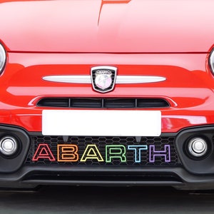 Custom coloured Abarth grille letters