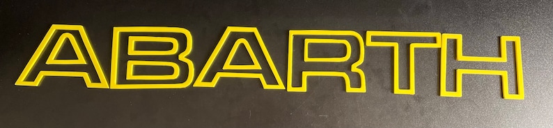Abarth grille letters Yellow