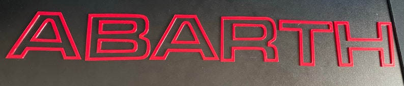 Abarth grille letters Red