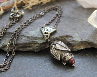 Long Gothic Bat Y Necklace. The Littlest Bat.