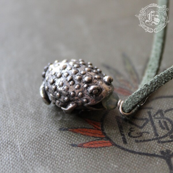 Little Toad Necklace. The Witches Familiar Pendant Necklace.