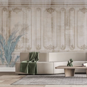 Carta da parati con pannelli boiserie di lusso vintage vittoriani / Rivestimento murale barocco antico dall'aspetto 3D / Stacca e incolla / Autoadesivo rimovibile