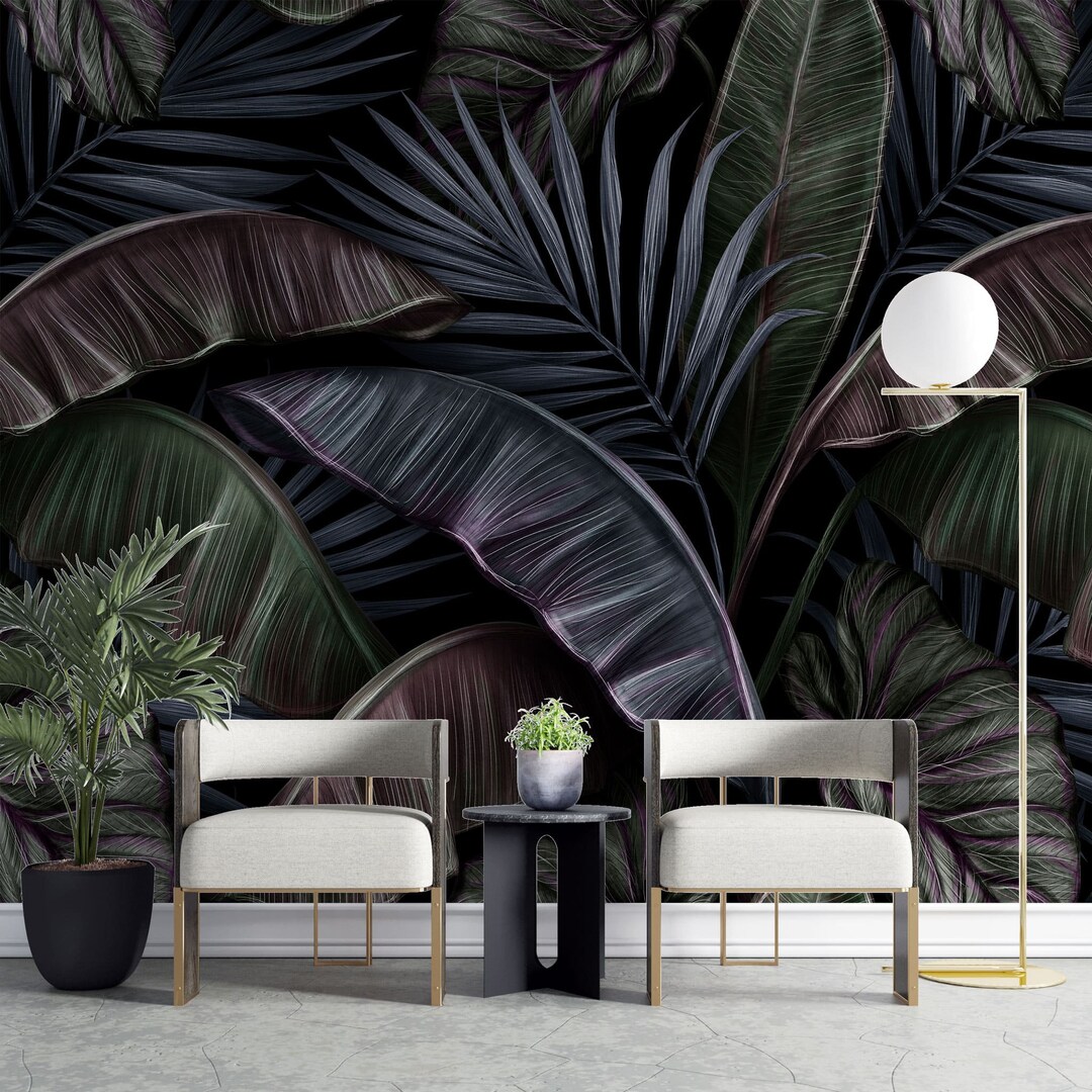 Black Tropical Wallpaper | Luxury Modern Wall Decor | Nature Exotic ...