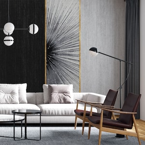 Black Splash Abstract Wallpaper | Luxury Modern Wall Decor | Textured Fine Art Wall Mural | Peel and Stick | Removable Self-Adhesive