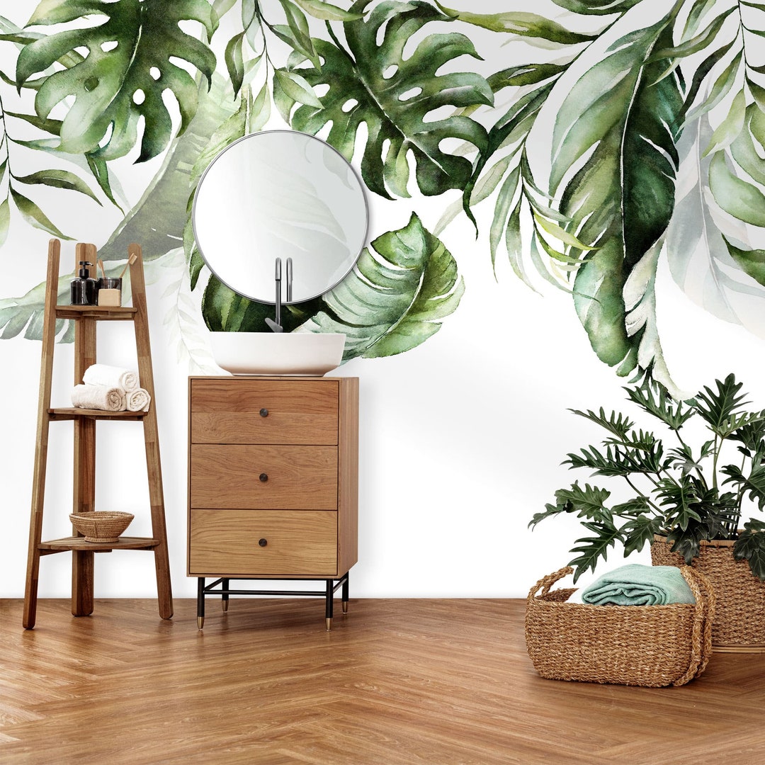 Green Tropical Leaf Wallpaper | Luxury Modern Wall Decor | Nature ...