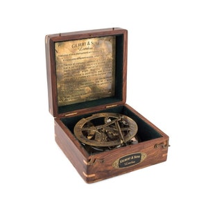 Gilbert & Son, 5inches Large Sundial Compass, Anniversary Gift Compass, Engraved Antique Compass, Compass For Dad, Valentines day gift