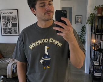 Weewoo Crew Goose T-Shirt | Cartoon Goose Graphic Tee