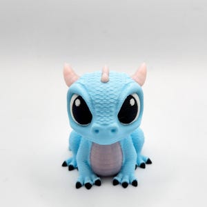 Adorable Baby Dragon Figurine - Beautiful Colors with Sparkly Horns for Dragon Lovers
