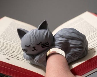 Cat Page Holder for One-Hand Reading, Book Lover Accessory Gift