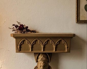 Gothic Bat Wall Shelf with Hidden Compartment