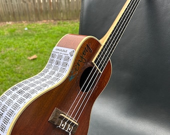 Ukulele Chord Chart Sticker Tool (White)