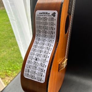 Baritone Ukulele Chord Chart Sticker (White)