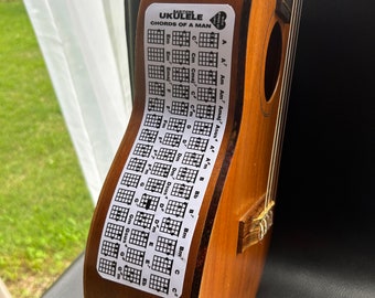 Baritone Ukulele Chord Chart Sticker (White)