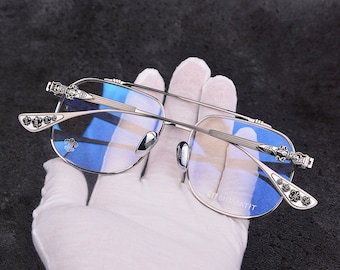 Monture en titane pur ultra-léger anti-lumière bleue anti-myopie, Montures de lunettes hommes et femmes, Lunettes de mode 0039