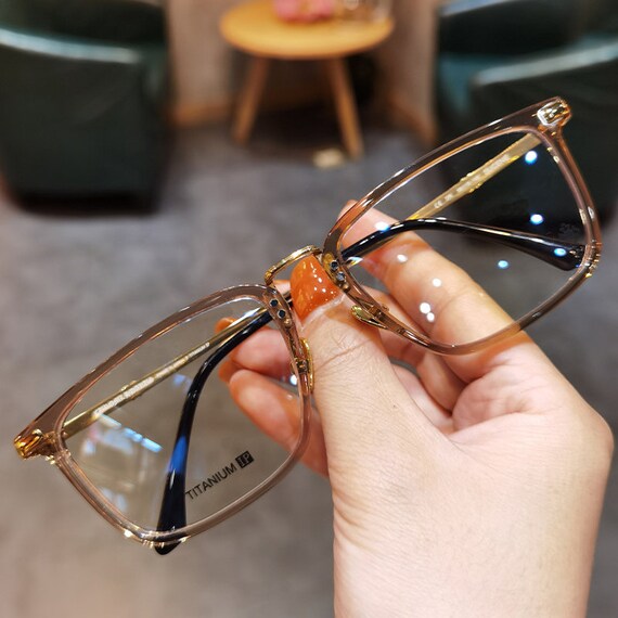 Marco ultraligero de titanio puro anti luz azul antimiopia Gafas monturas hombre y mujer Gafas de moda 0029 Etsy Mexico