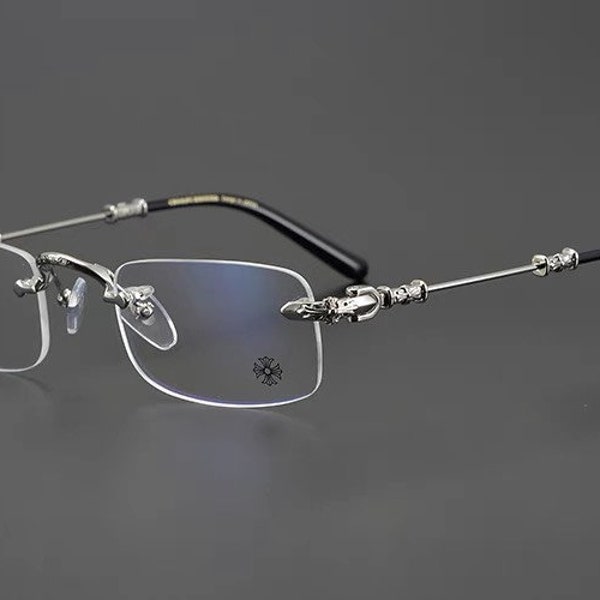 Monture ultra-légère en titane pur anti-lumière bleue anti-myopie, montures de lunettes hommes et femmes, lunettes de mode 036