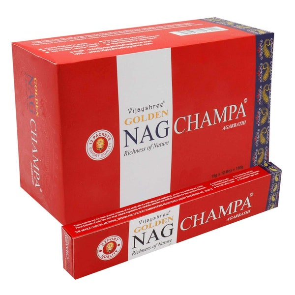 Vijayshree Golden Nag Champa Räucherstäbchen 15gm x 12boxe 180Gram Kostenloser Versand