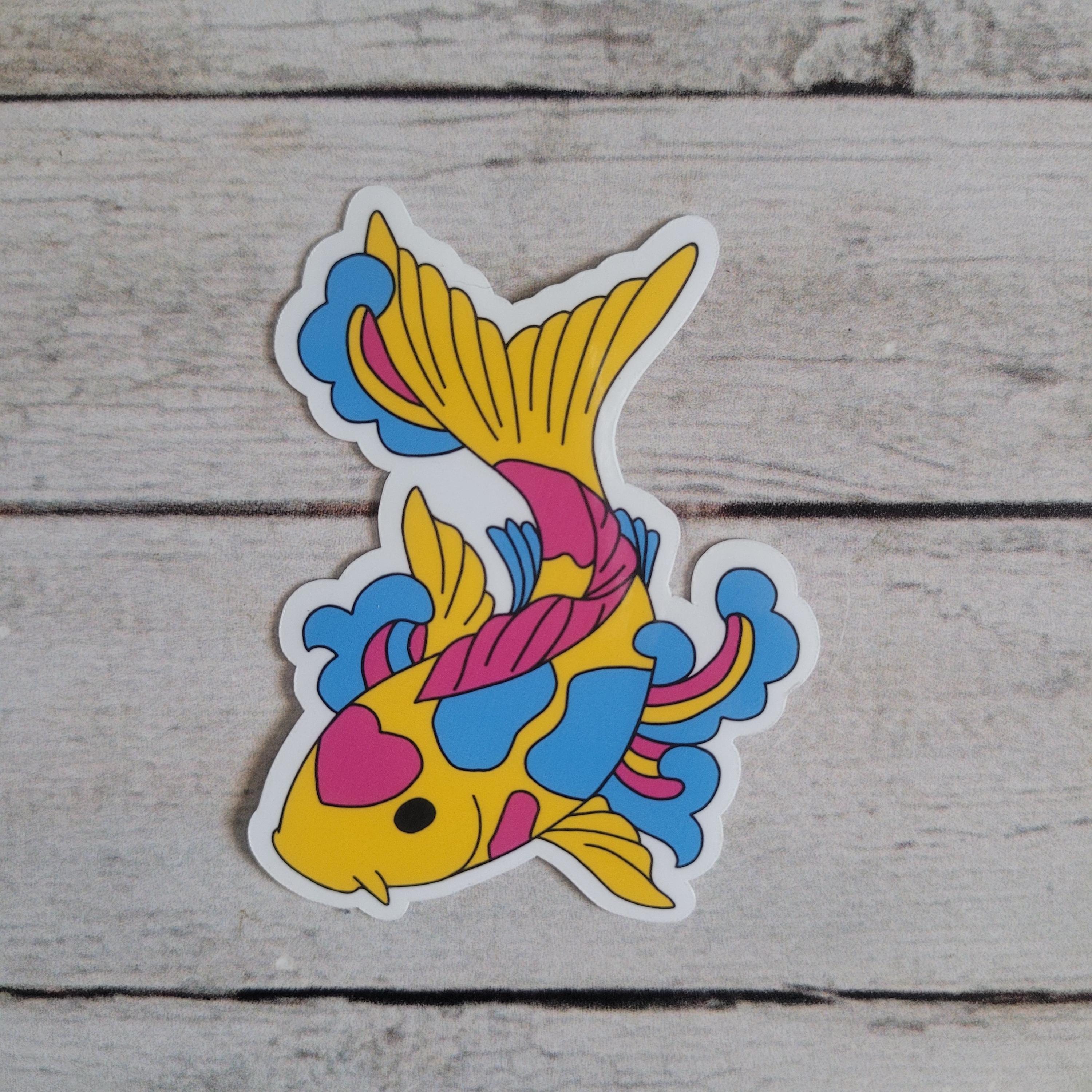 Pride Koi Fish Sticker: LGBTQ+ Rainbow Vinyl Decal - Etsy
