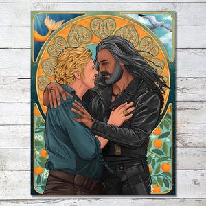 Ed y Stede de OFMD se abrazan "Te amo" - Impresión artística Art Nouveau