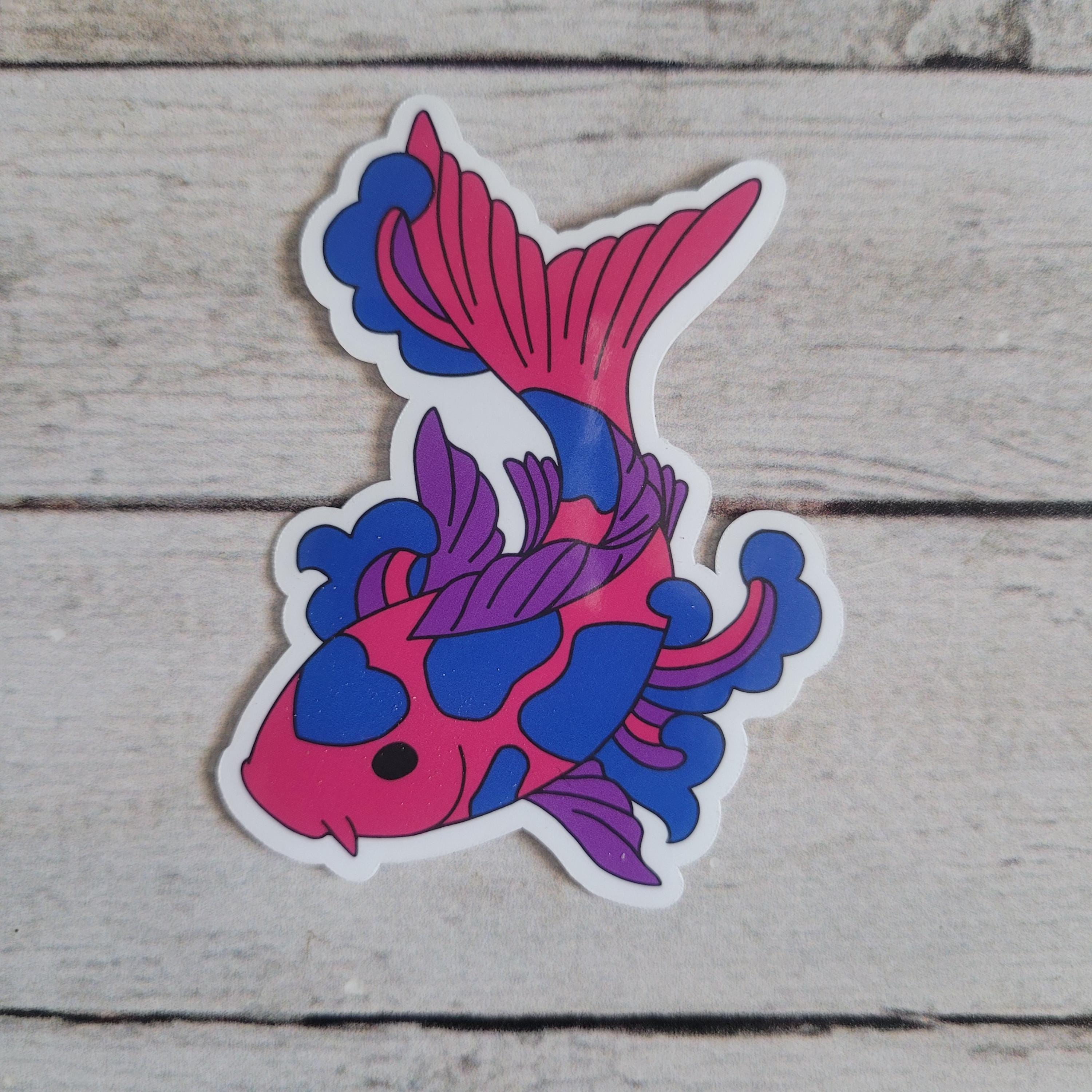 Pride Koi Fish Sticker: LGBTQ+ Rainbow Vinyl Decal - Etsy