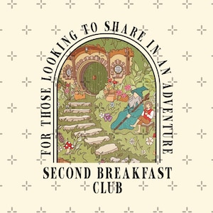 Club del segundo desayuno vintage PNG, El Señor de los Anillos PNG, Literatura PNG, Segundo desayuno PNG, Regalo para amantes de los libros, Regalo literario PNG, Ratón de biblioteca