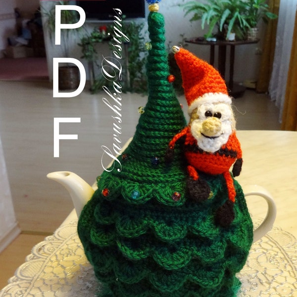 Tea cozy pattern, Crochet pattern christmas tea cosy, Christmas crochet pattern, Crochet Pattern Xmas, Crochet Pattern amigurumi Santa Claus