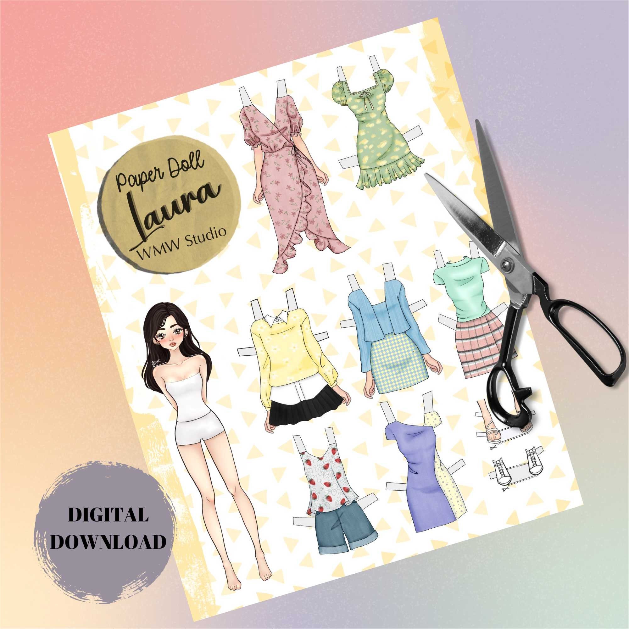Modern Paper Doll Printable Paper Doll Instant Download - Etsy Israel