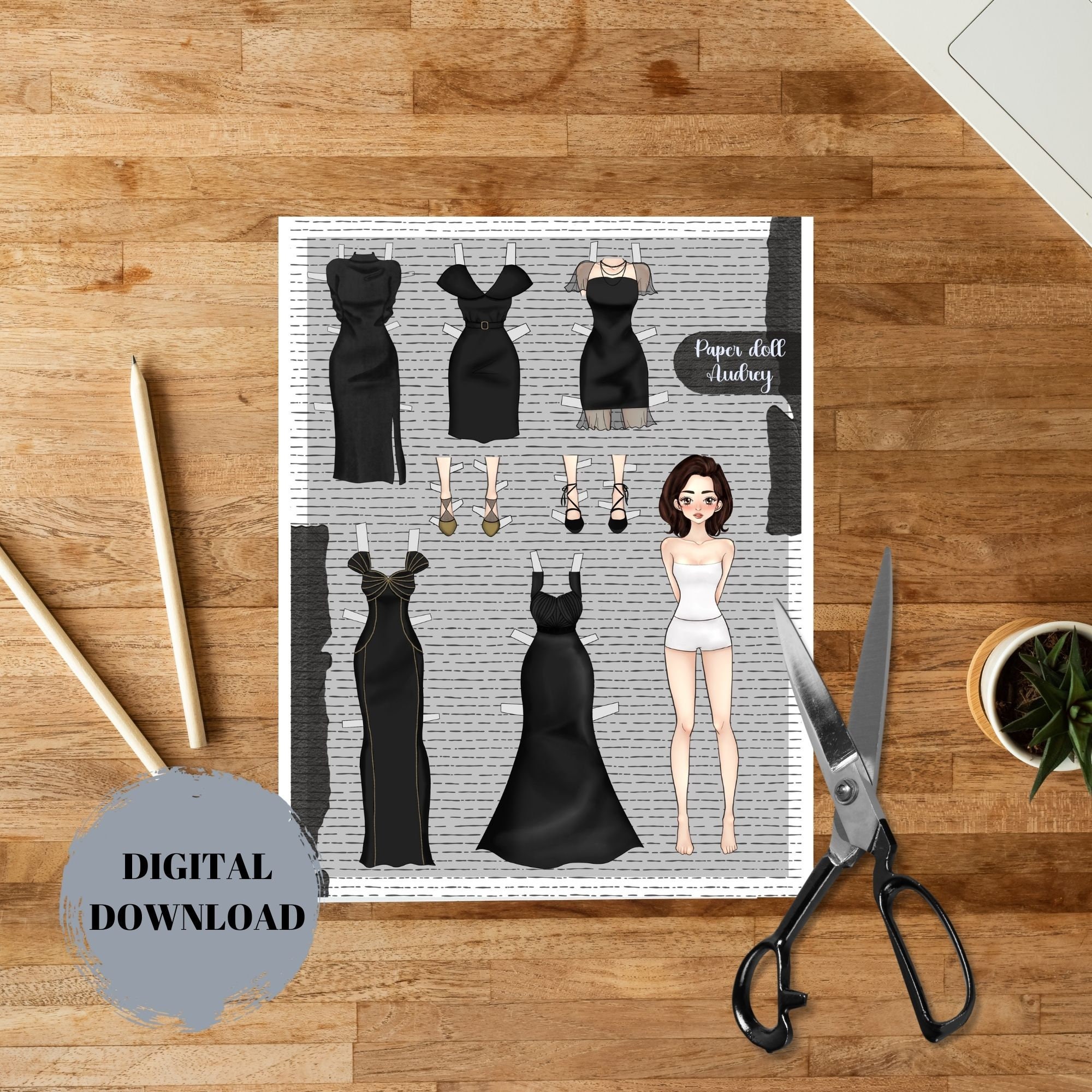 Modern Paper Doll Printable Paper Dollinstant Download - Etsy Canada