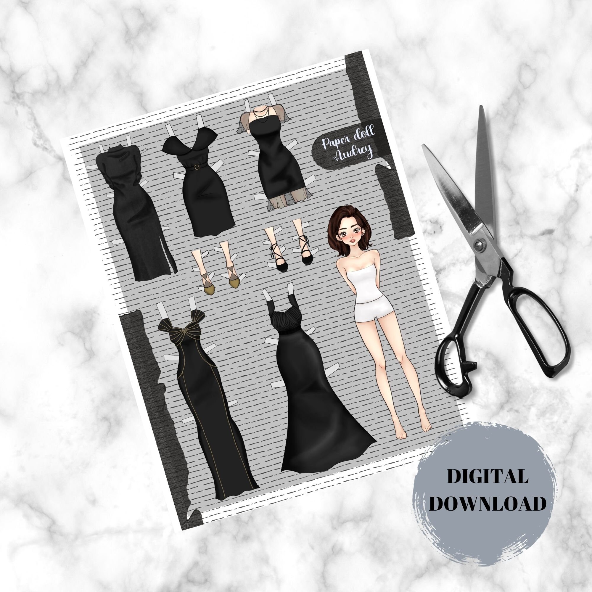 Modern Paper Doll Printable Paper Dollinstant Download - Etsy UK