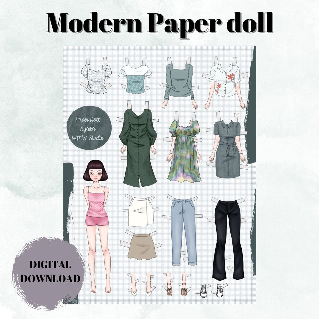 Printable Modern Paper Doll Instant Download Fashion - Etsy