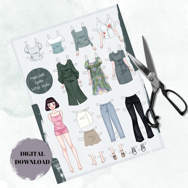 Printable Modern Paper Doll Instant Download Fashion - Etsy