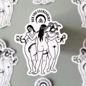 Hex The Patriarchy Sticker / Witch&#39;s Coven / Hecate / Mother Maiden Crone / Witchy Halloween / Female Empowerment - Waterproof Vinyl Sticker
