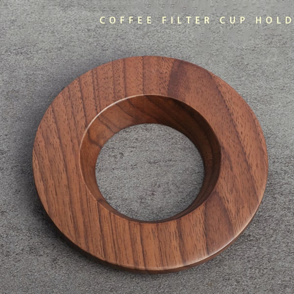 Le porte-gobelet à filtre à café en bois de noyer et en bambou convient aux tasses à filtre V50/V60/origami.