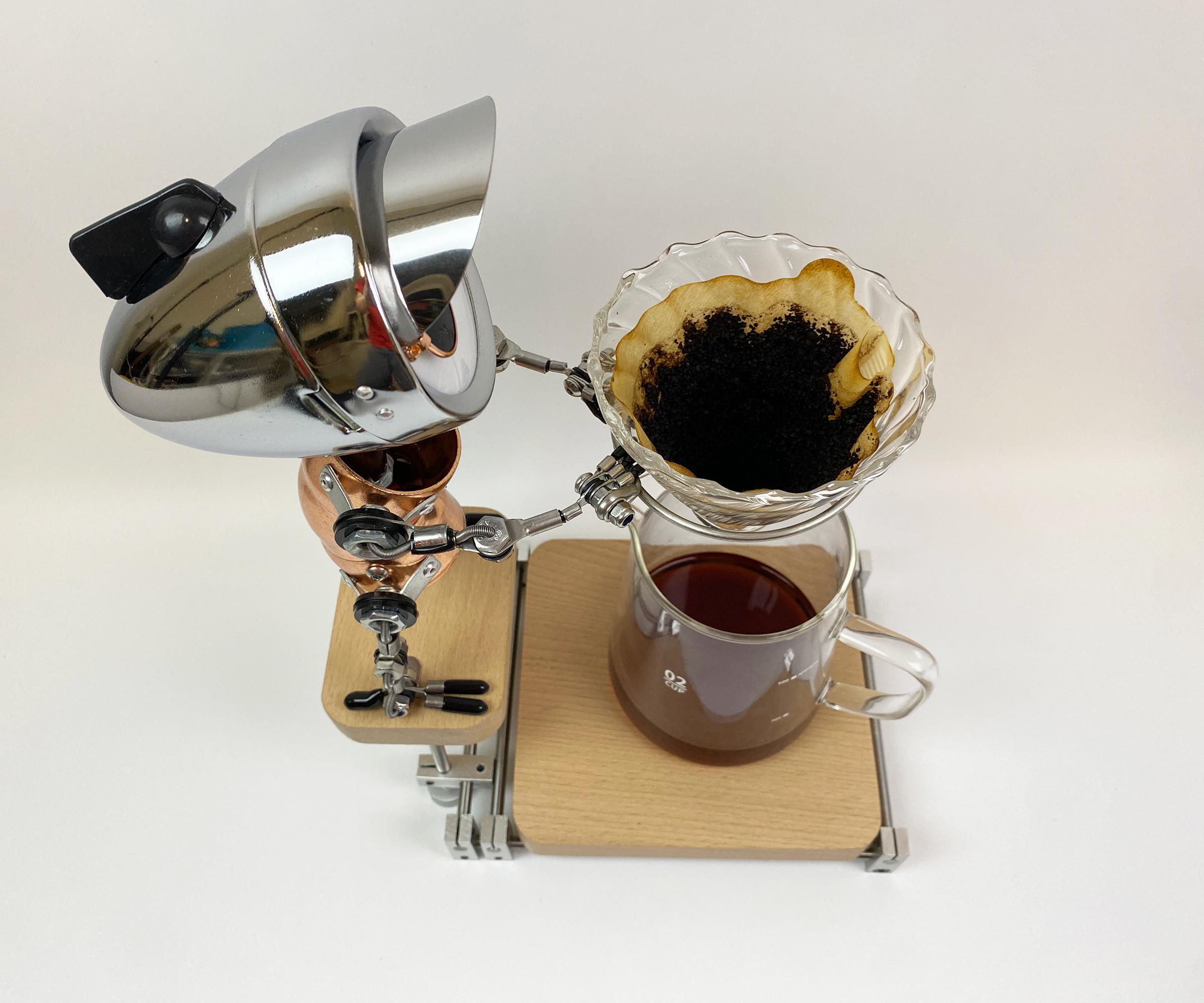 Steampunk Robot Pour Over Coffee Stand With Light / Industrial Style ...