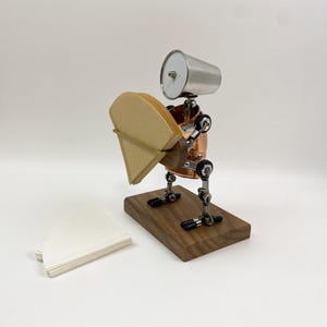 Portafiltro per caffè robot pour over / Portafiltro per caffè artigianale in metallo e legno / Regalo unico per gli amanti del caffè