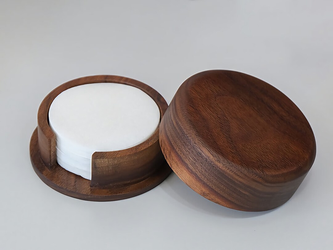 Solid Coffee Filter Paper Storage Container,walnut Wooden Coffee Filter