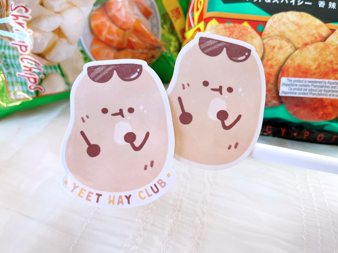 Cute Potato Chip Sticker Yeet Hay Club Cantonese Meme Couch Potato Chip