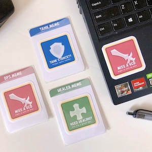 Role Meme laptop stickers |  FFXIV Raid meme |  Decorative sticker |  tank meme | healer meme| dps meme FFXIV Final Fantasy
