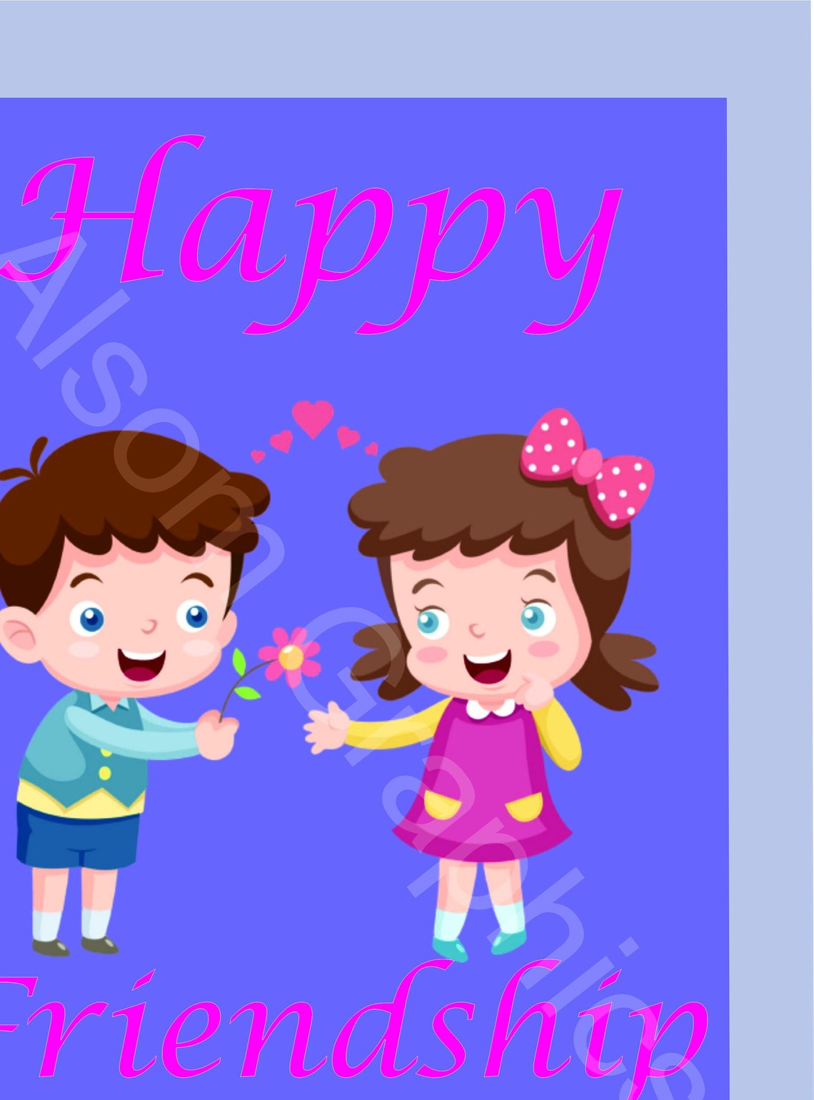 Cute Printable Friendship Day Card - Etsy