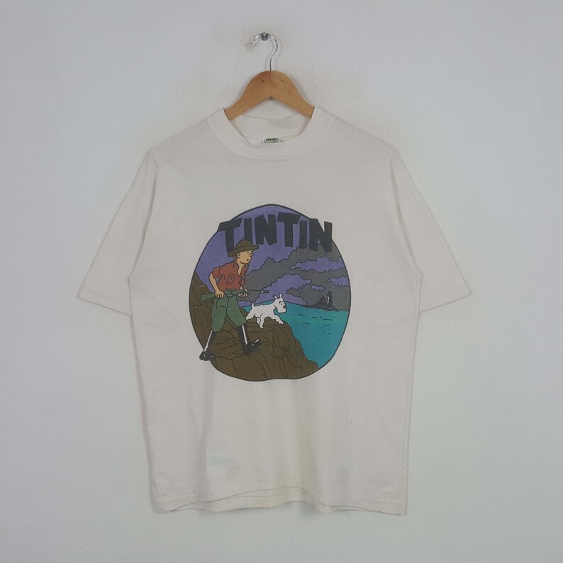 T-shirt Vintage Tintin 1993 Corner Production - Taille XS - Made In France - Occasion Bon état