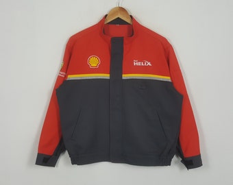 Shell Helix Ferrari パートナーシップ ジャケット 赤と黒