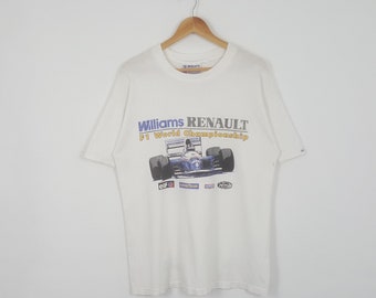 T-shirt de course de Formule 1 Williams Renault vintage des années 90