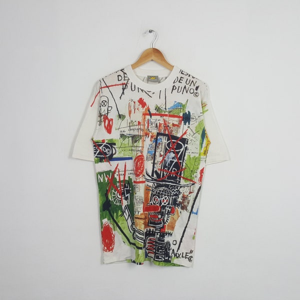 Vintage Baasquiat American Designer Art Fullprint Tshirt