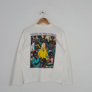 Maglietta vintage del cartone animato americano Tintin in Congo