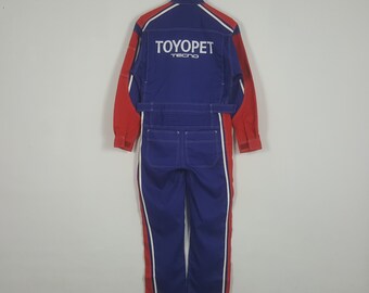 Vintage Toyoto Tecno Green Technician Boiler Suit Coveralls S M W30 L28