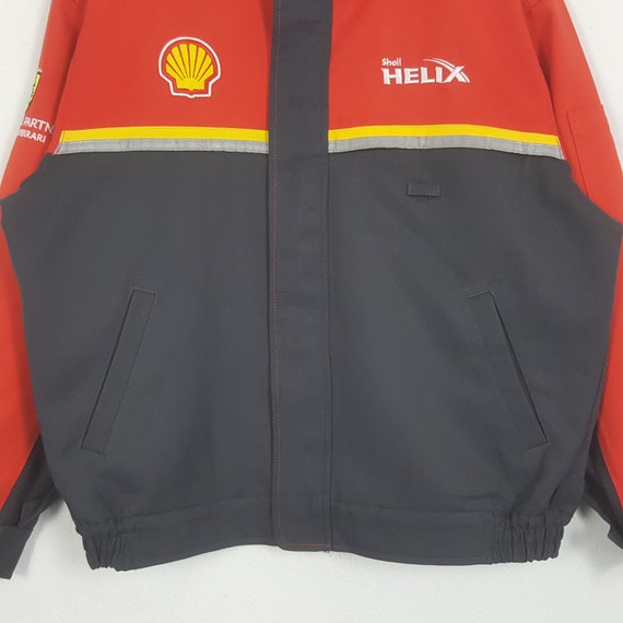 Shell Helix Ferrari パートナーシップ ジャケット 赤と黒