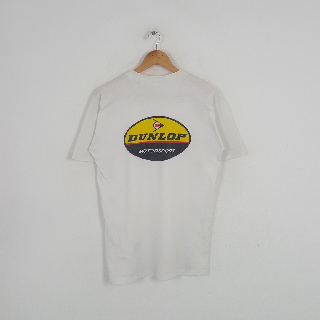 T-shirt Homme Dunlop Pneus Moto, Logo Vintage, 100% Coton, Fabriqué Aux USA