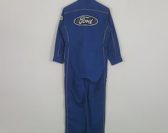 Vintage Ford Racing Team Custom Art Safety Coverall Jacket